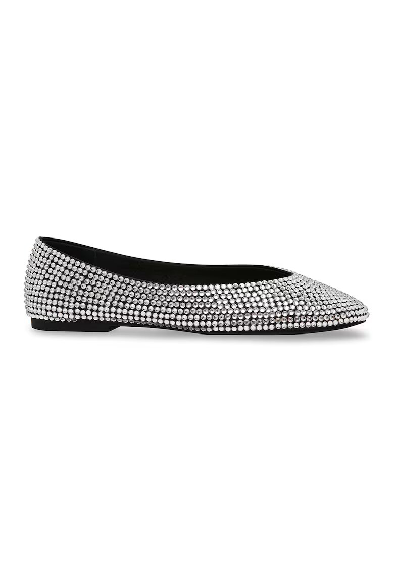 Steve Madden Пантофки с декоративни камъни - Черен/Сребрист
