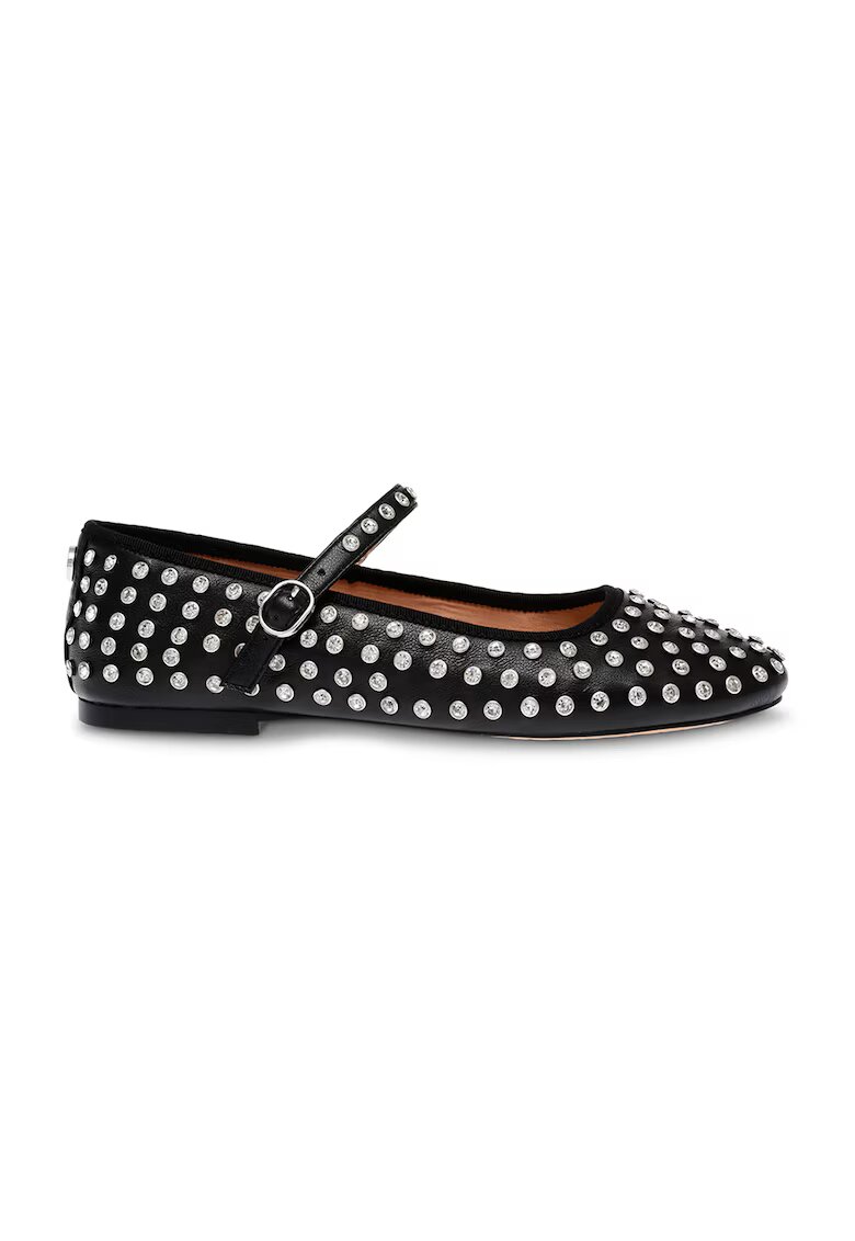 Steve Madden Пантофки Vinetta от еко кожа с декоративни камъни - Черен/Сребрист