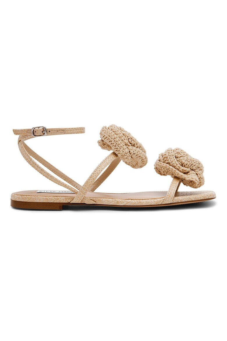 Steve Madden Равни сандали с флорални апликации Бежов