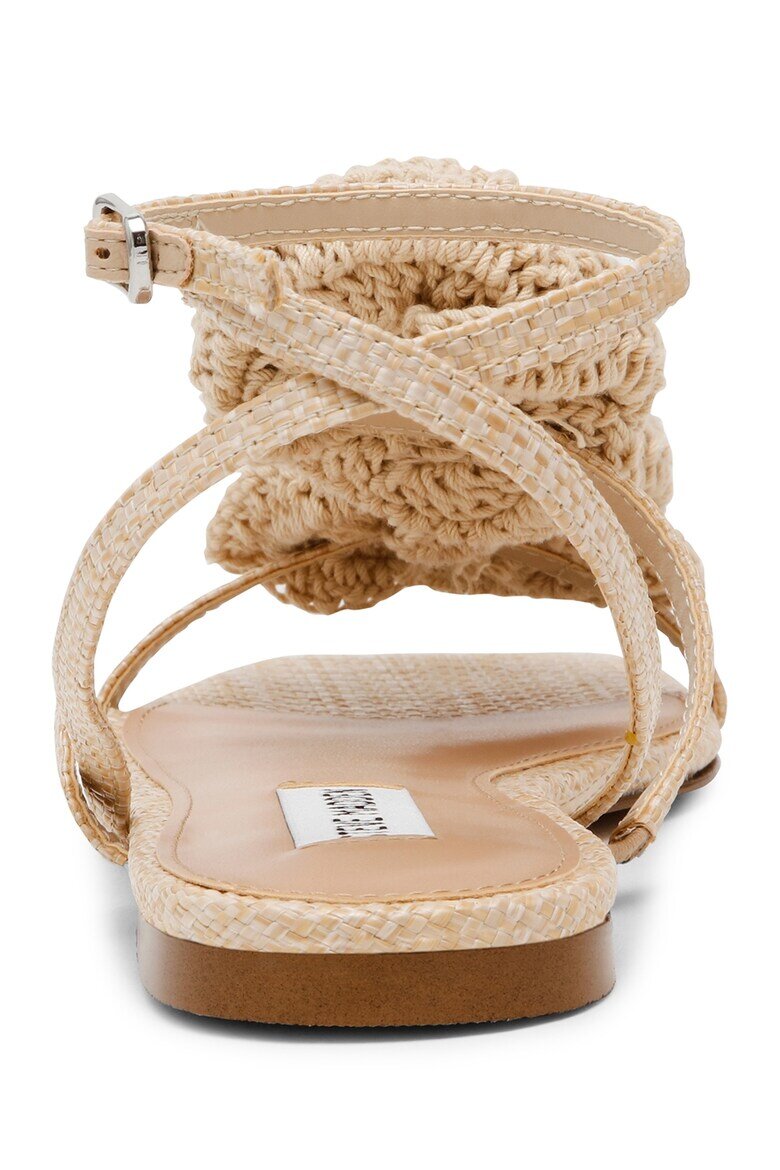 Steve Madden Равни сандали с флорални апликации Бежов