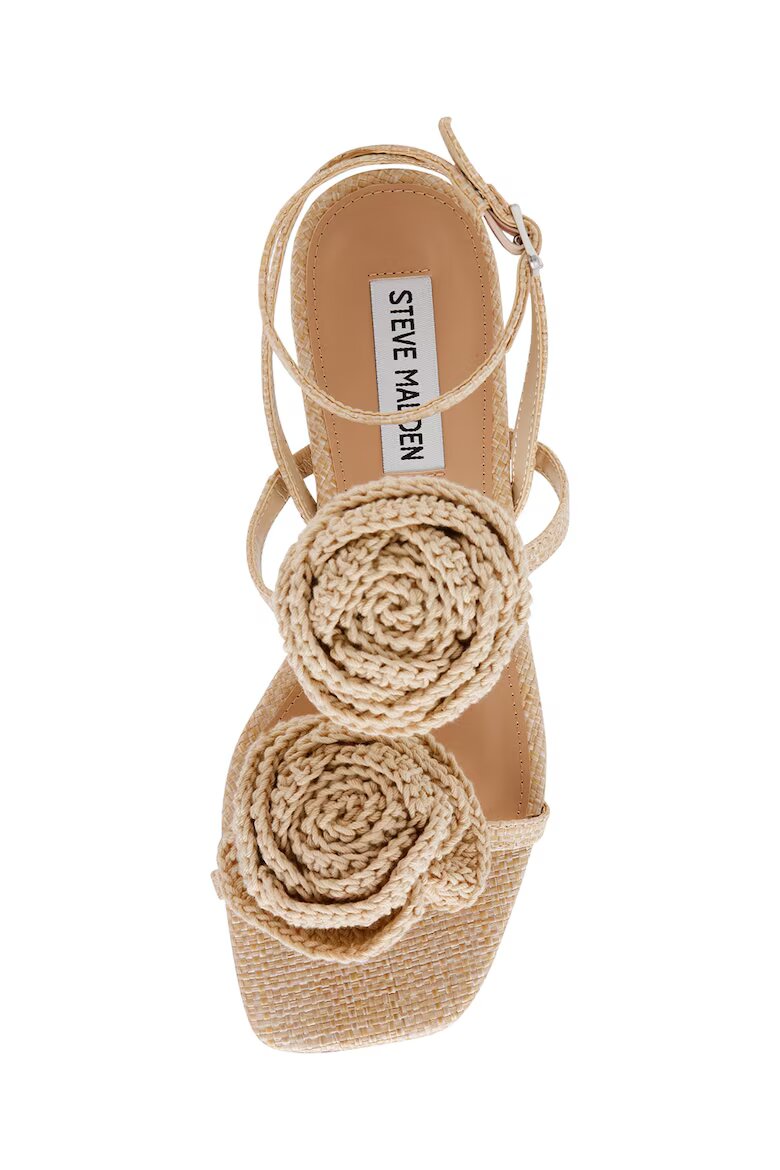 Steve Madden Равни сандали с флорални апликации Бежов