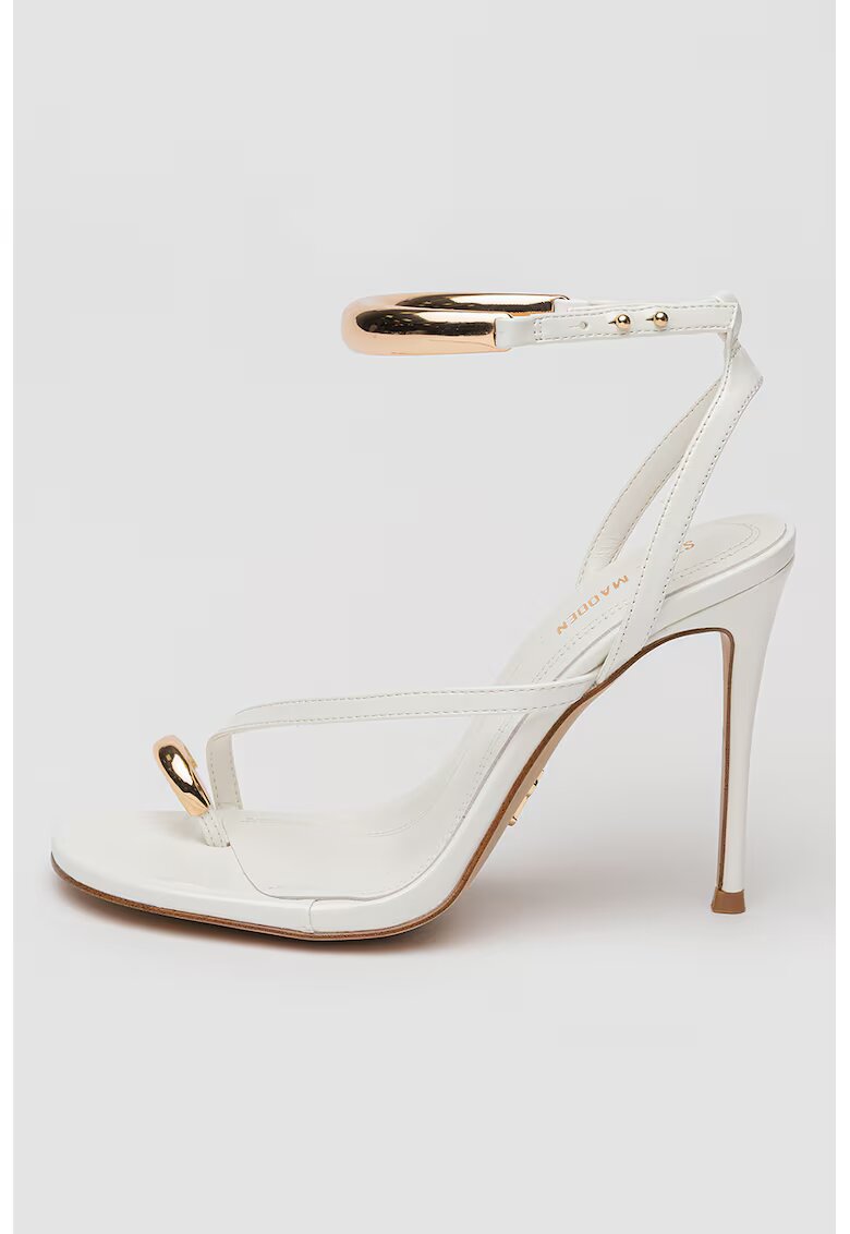 Steve Madden Сандали от еко кожа с ток - Бял/Златист