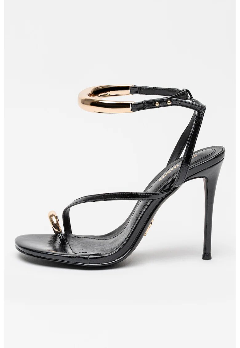 Steve Madden Сандали от еко кожа с ток - Златист/Черен