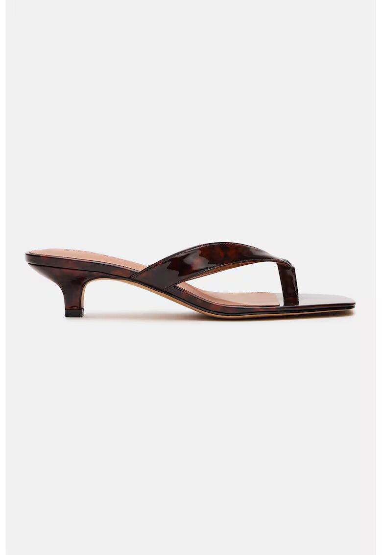Steve Madden Сандали от велур Tracie с котешки ток и разделител за палеца - Тъмночервен