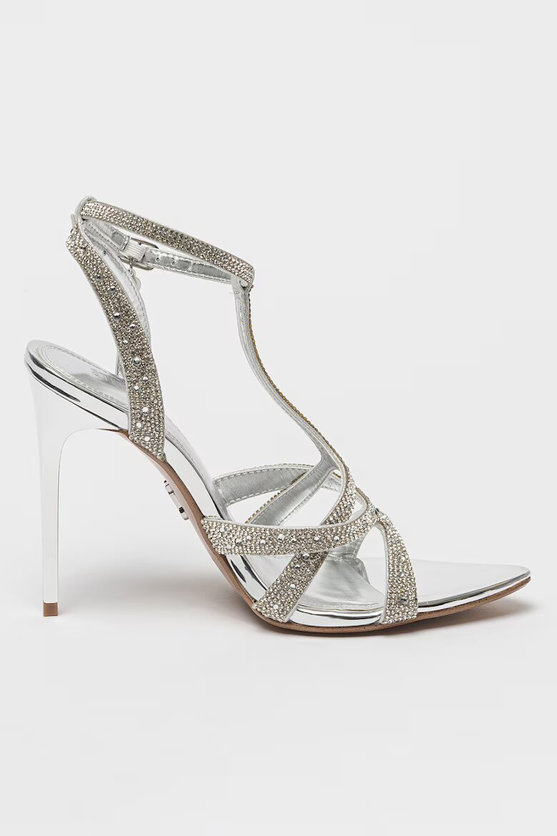 Steve Madden Сандали Scope с ток и декоративни камъни Сребрист