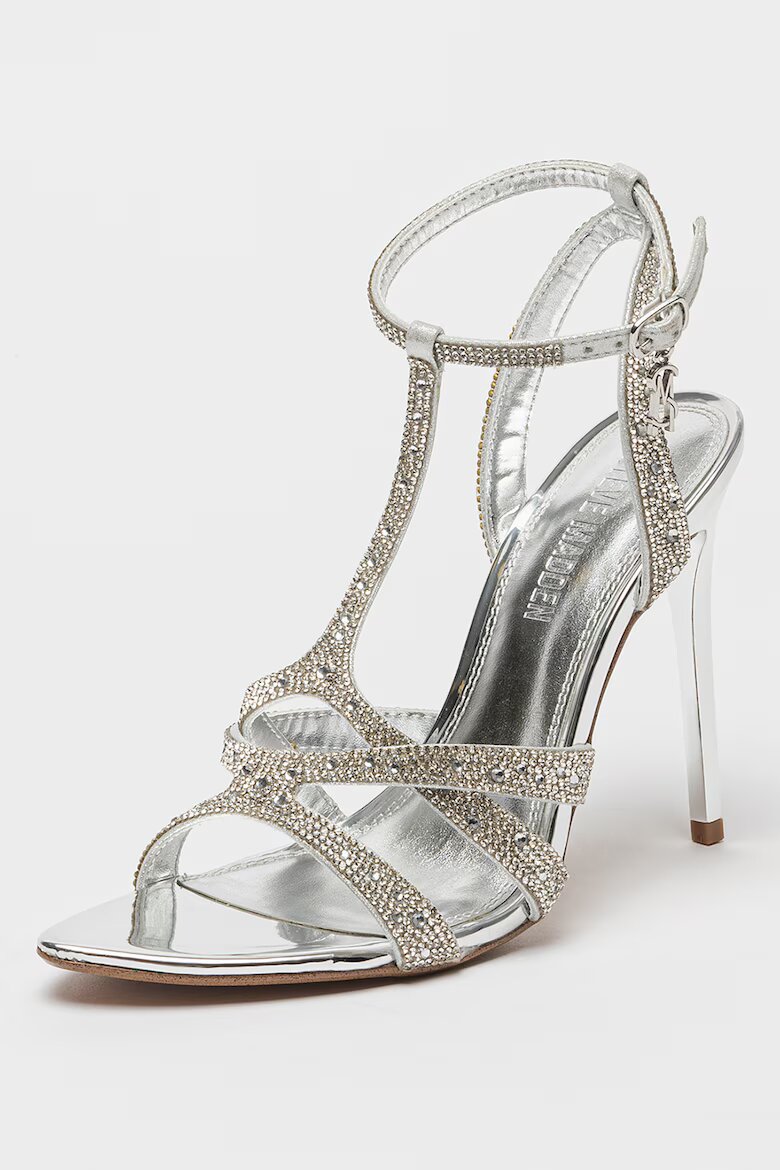 Steve Madden Сандали Scope с ток и декоративни камъни Сребрист