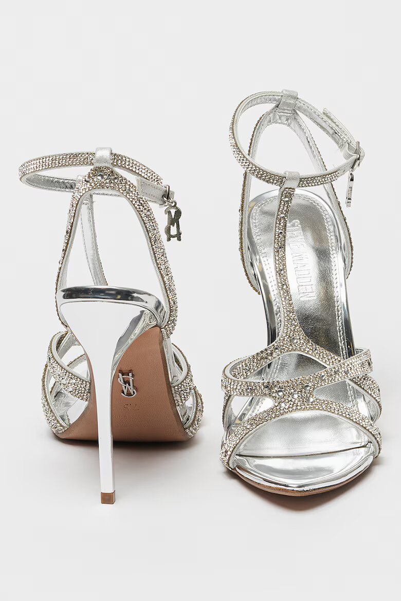 Steve Madden Сандали Scope с ток и декоративни камъни Сребрист