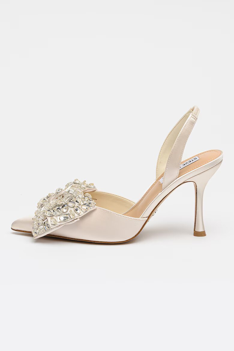 Steve Madden Сатенени обувки Lovie с декоратини камъни Слонова кост