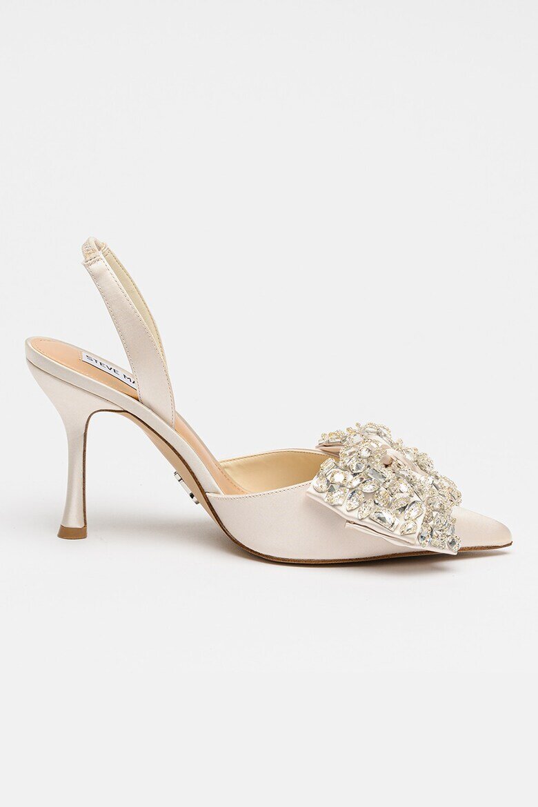 Steve Madden Сатенени обувки Lovie с декоратини камъни Слонова кост