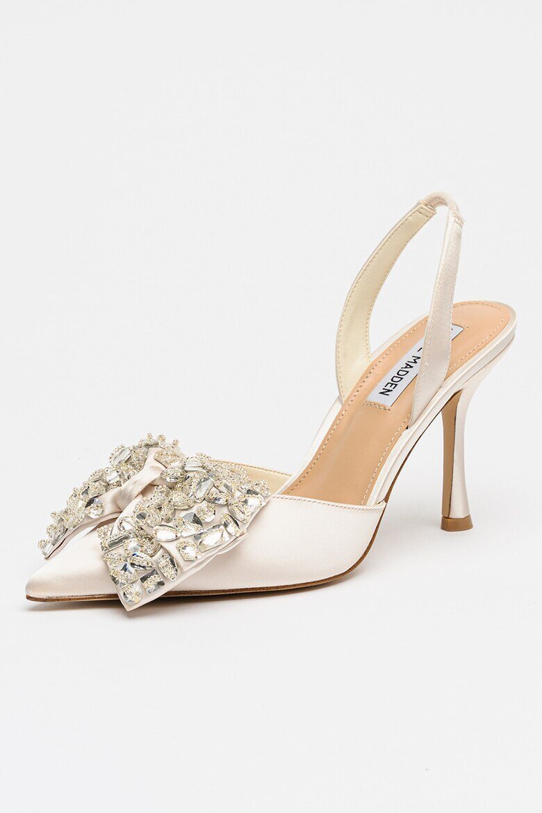 Steve Madden Сатенени обувки Lovie с декоратини камъни Слонова кост