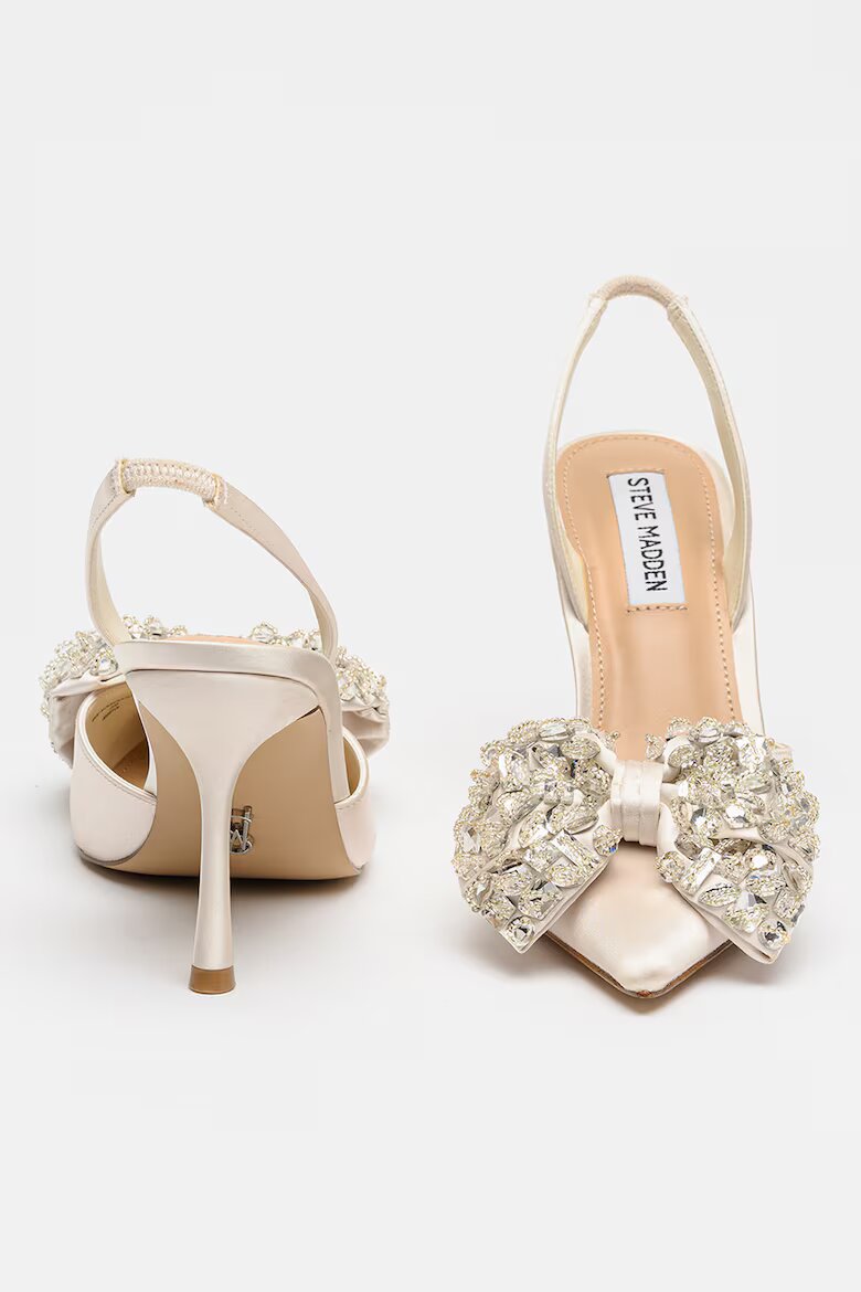 Steve Madden Сатенени обувки Lovie с декоратини камъни Слонова кост