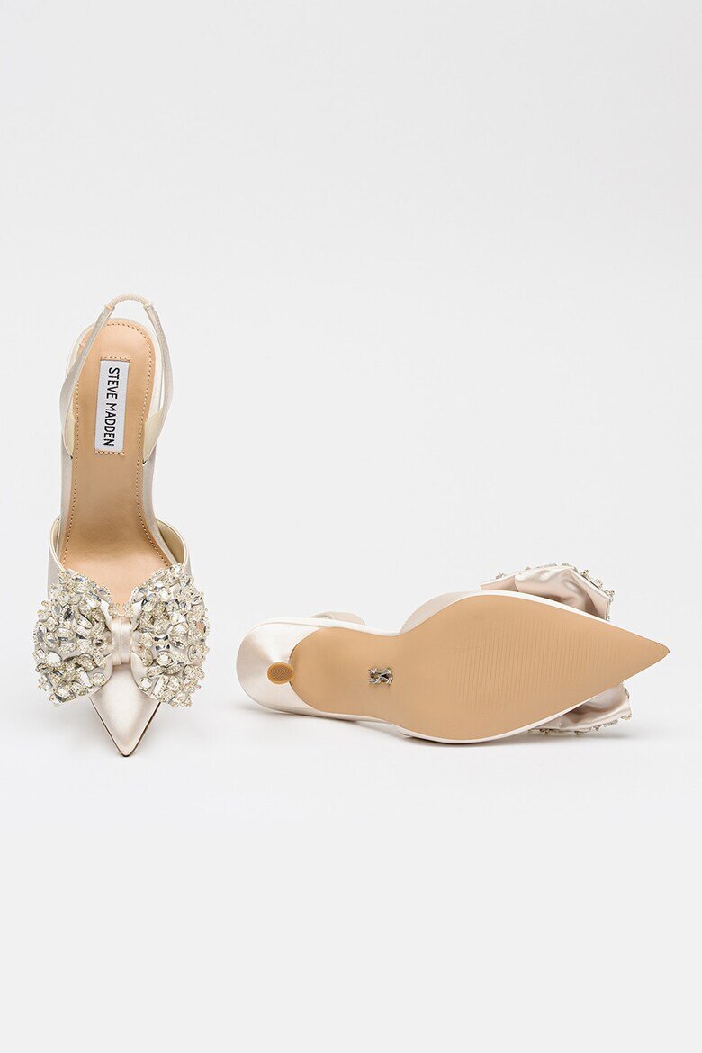 Steve Madden Сатенени обувки Lovie с декоратини камъни Слонова кост
