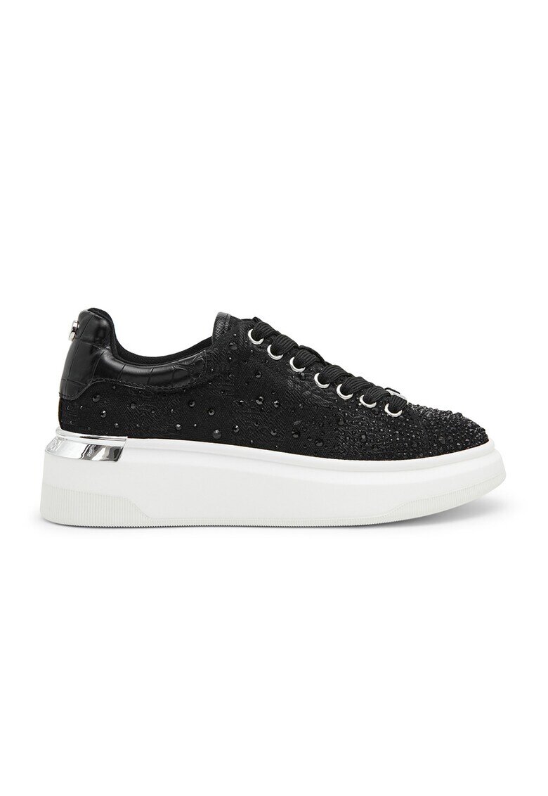 Steve Madden Скосени маратонки с декоративни камъни - Черен -
