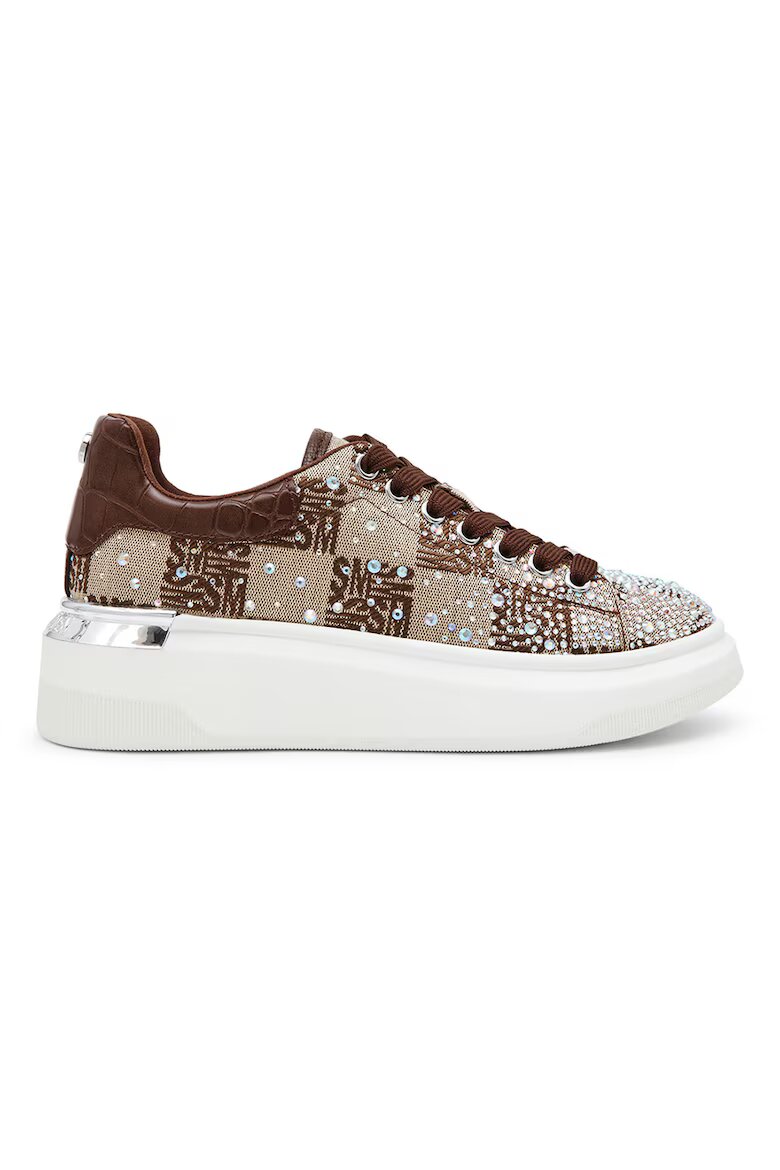 Steve Madden Скосени маратонки с декоративни камъни Златист Кафяв