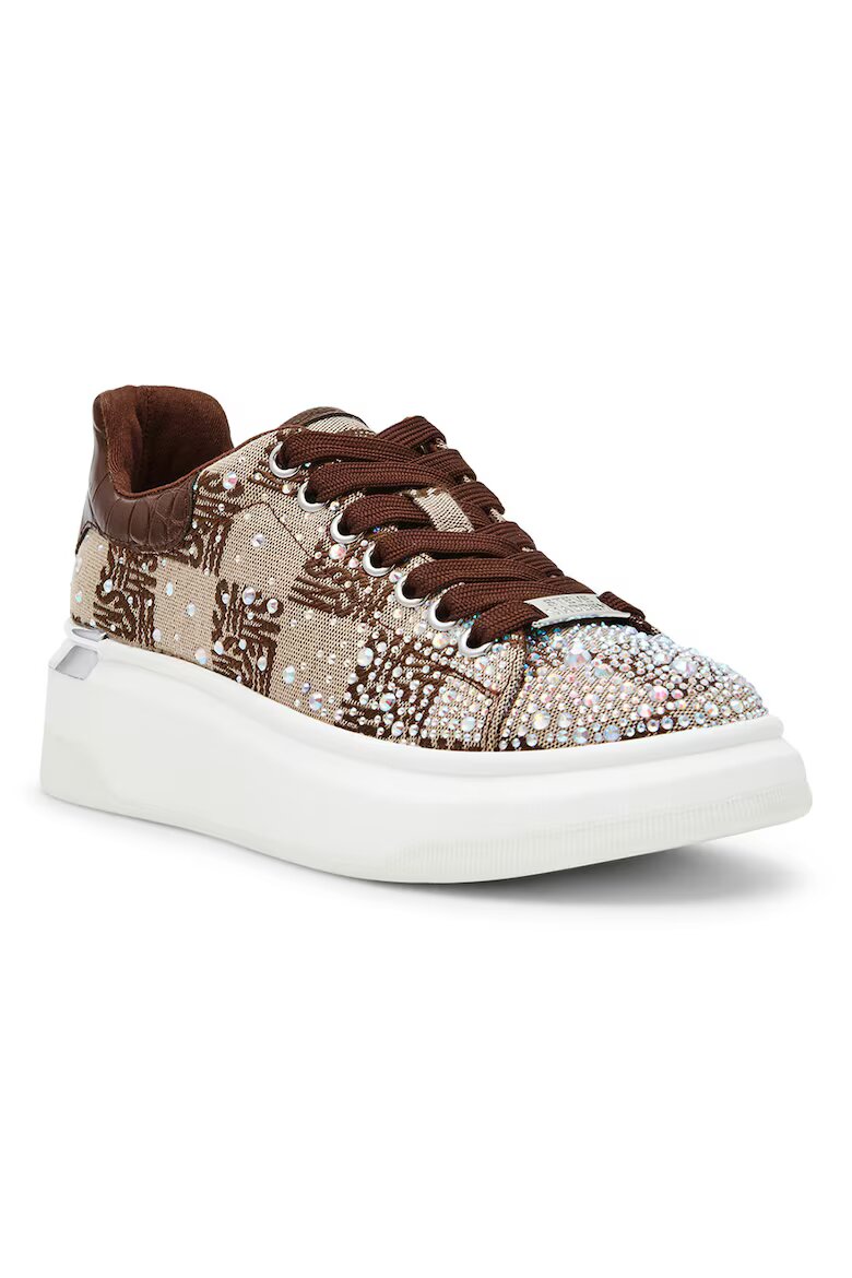 Steve Madden Скосени маратонки с декоративни камъни Златист Кафяв