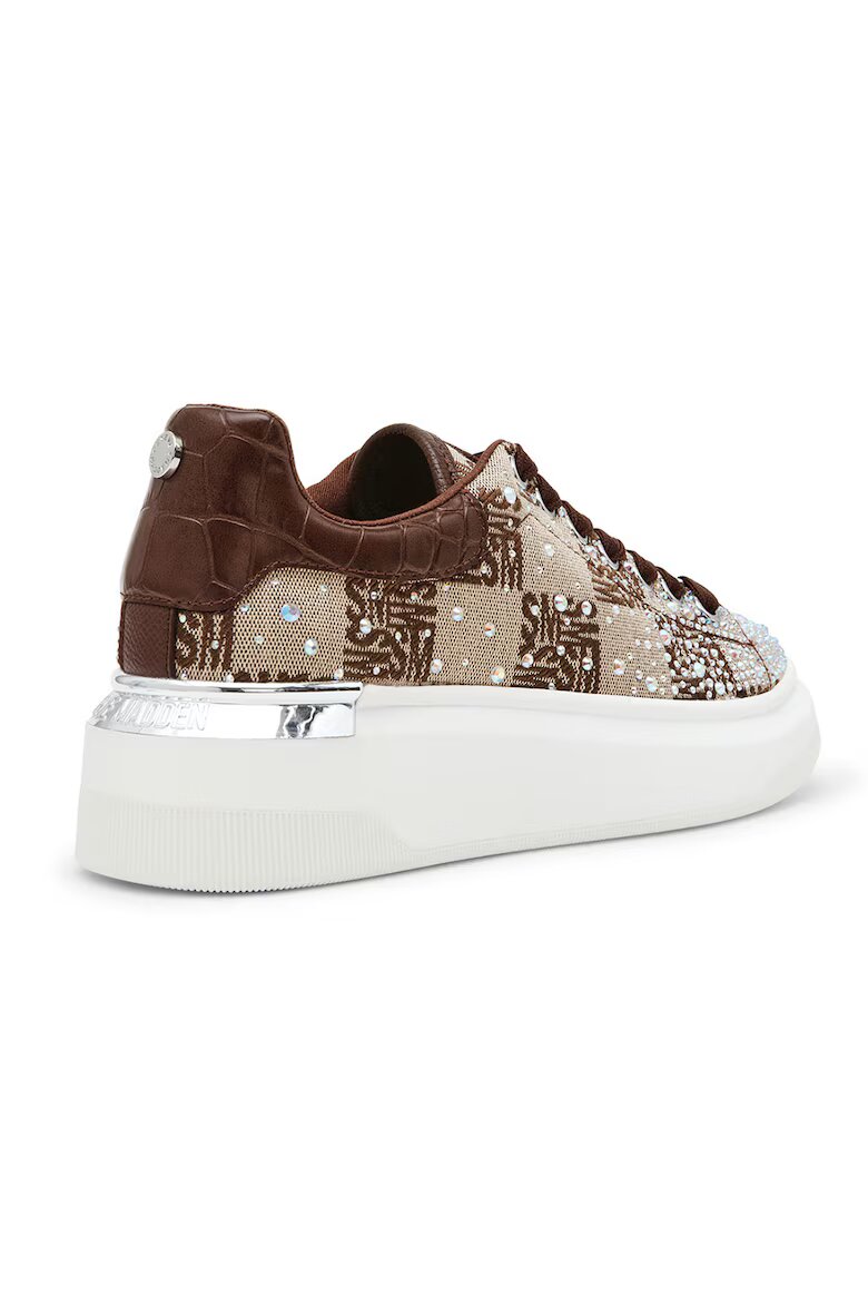 Steve Madden Скосени маратонки с декоративни камъни Златист Кафяв