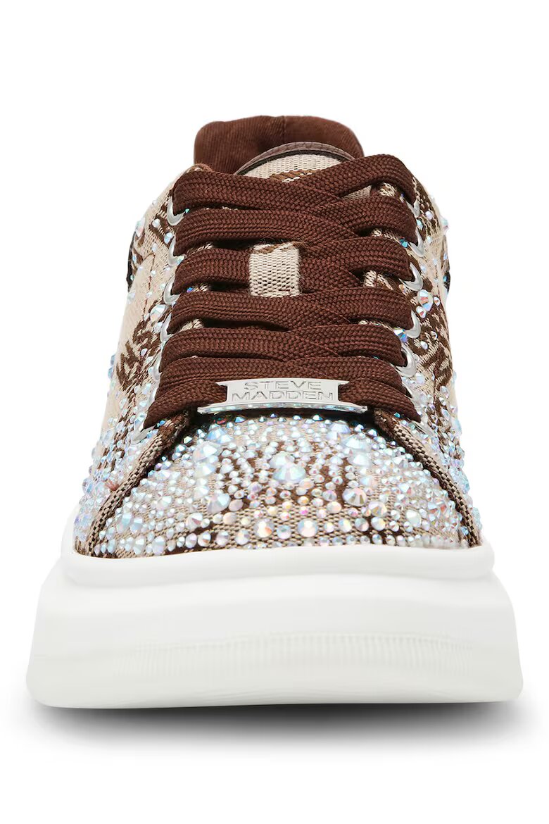 Steve Madden Скосени маратонки с декоративни камъни Златист Кафяв