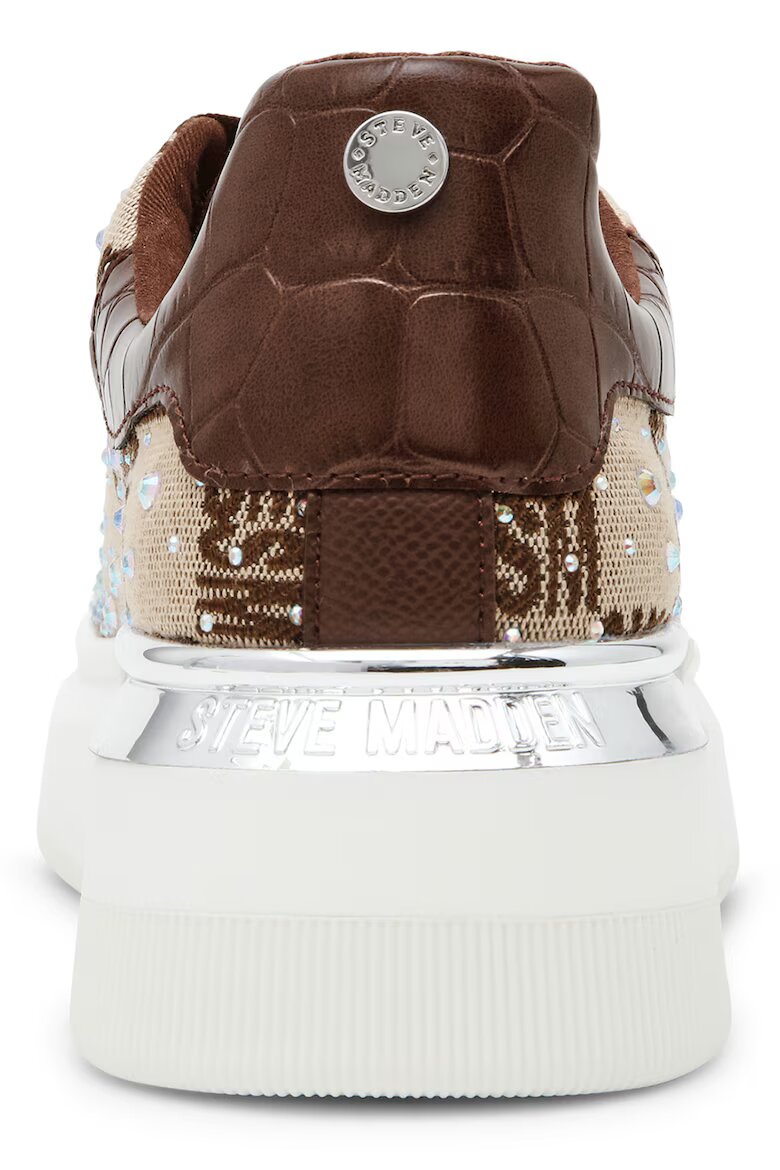 Steve Madden Скосени маратонки с декоративни камъни Златист Кафяв