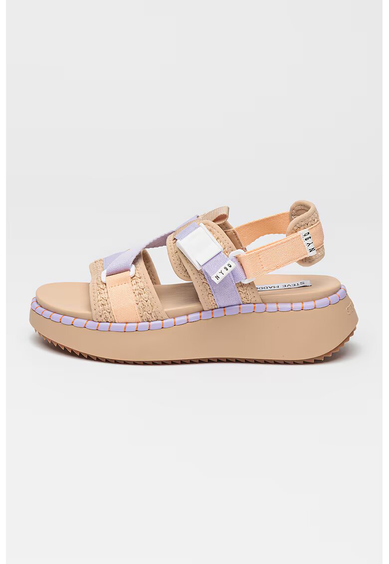 Steve Madden Скосени сандали Decorum с велкро - Светлорозов/Бежов