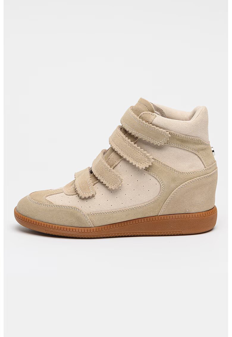 Steve Madden Скосени спортни обувки Mustang с велкро - Бежов/Камел