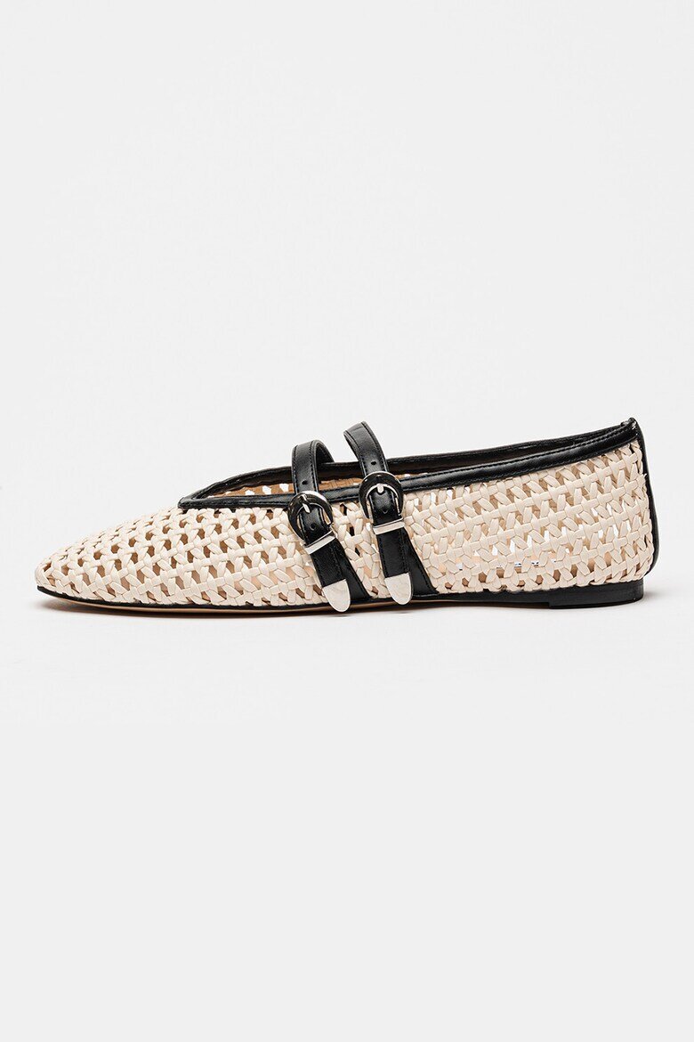 Steve Madden Сплетени пантофки Laney Mary Jane Черен/Светло бежово