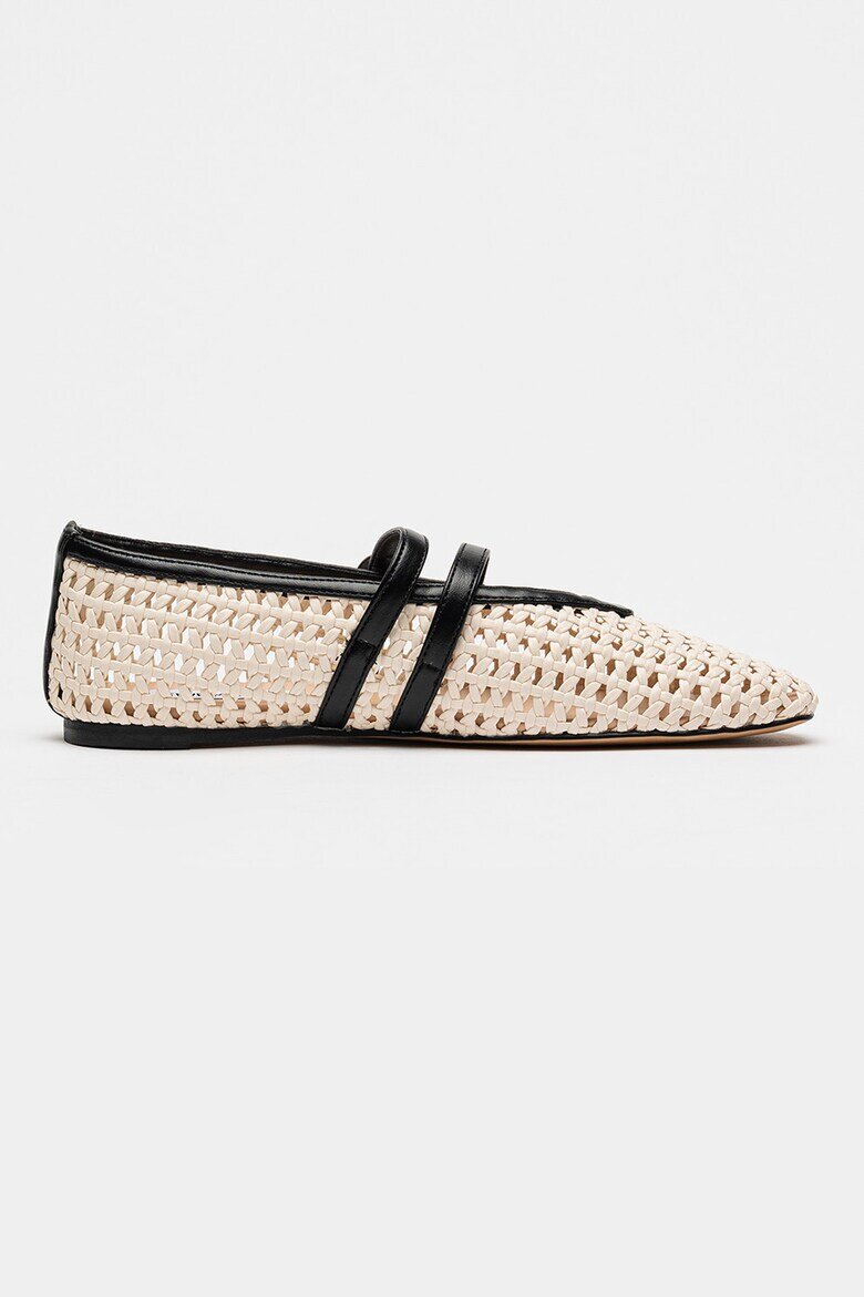 Steve Madden Сплетени пантофки Laney Mary Jane Черен/Светло бежово