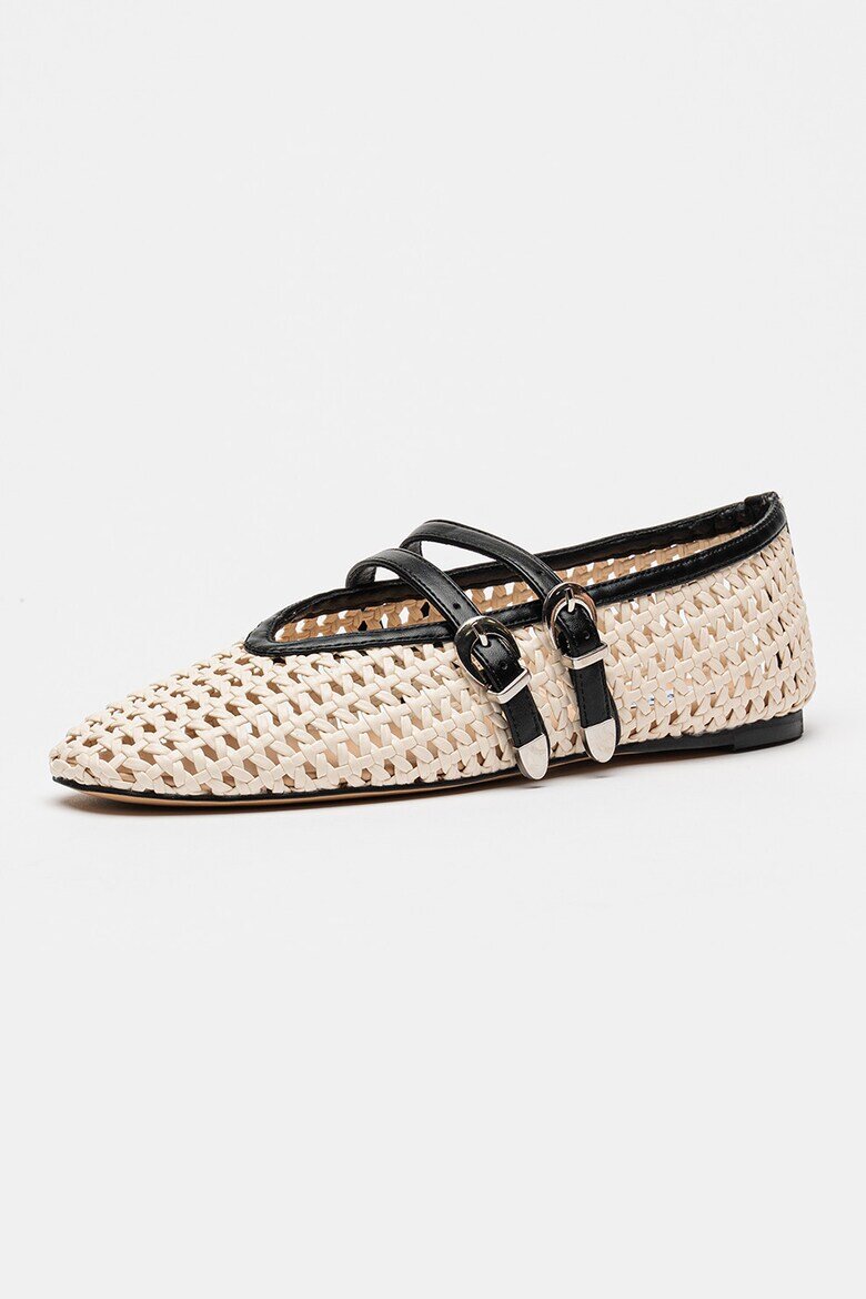 Steve Madden Сплетени пантофки Laney Mary Jane Черен/Светло бежово