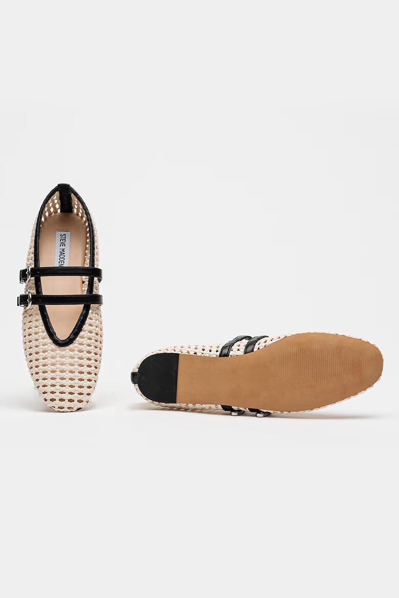 Steve Madden Сплетени пантофки Laney Mary Jane Черен/Светло бежово