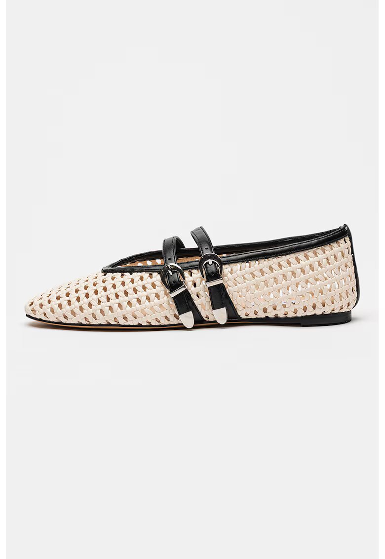 Steve Madden Сплетени пантофки Laney Mary Jane - Черен/Светло бежово