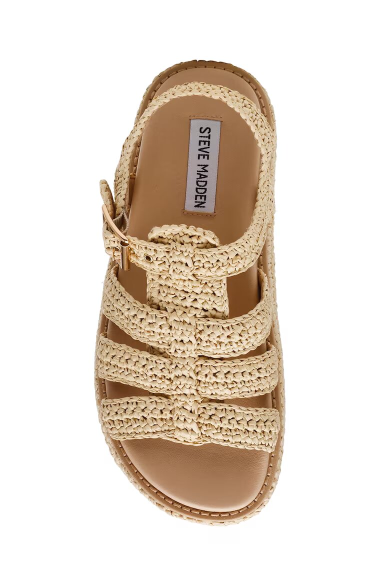 Steve Madden Сплетени сандали на равна платформа Светло бежово