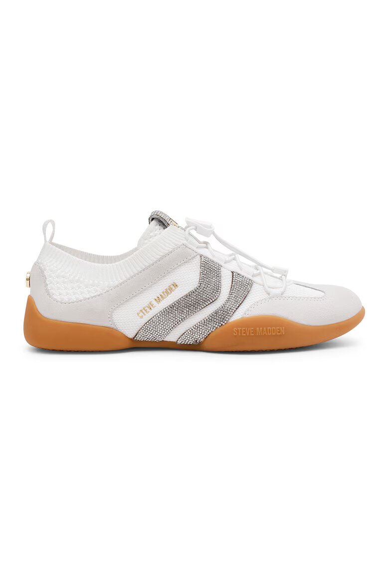 Steve Madden Спортни обувки Biscotti с велур и връзки - Мръснобял/Крем