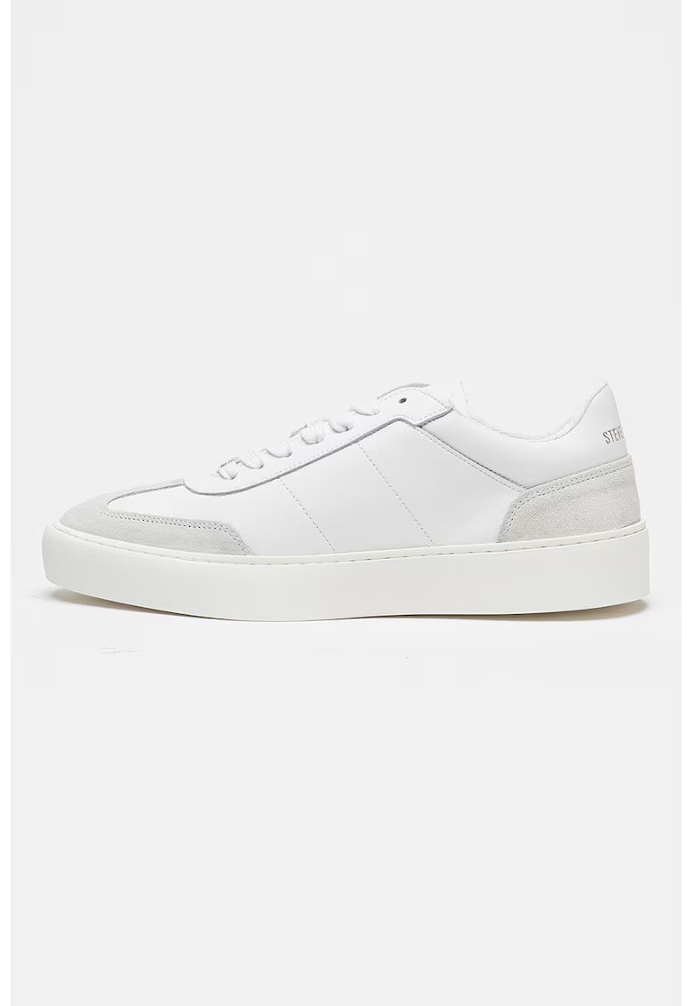 Steve Madden Спортни обувки Lyone II от кожа и велур - Бял/Ледено синьо
