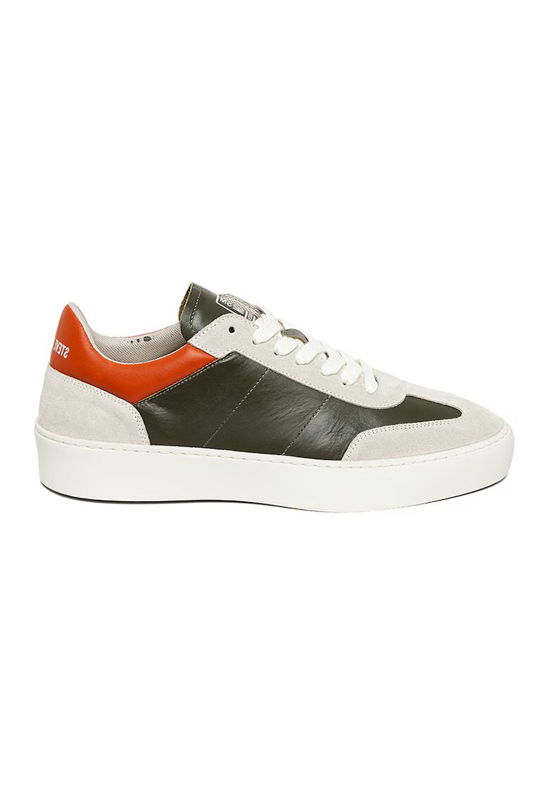 Steve Madden Спортни обувки Lyone II от кожа и велур - Тъмнозелен/Крем