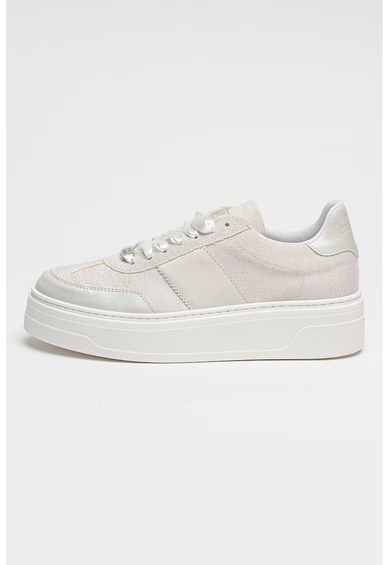 Steve Madden Спортни обувки Moxy с платформа - Бял/Сребрист