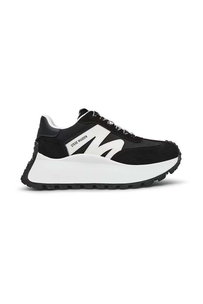 Steve Madden Спортни обувки от велур и текстил Бял/Черен