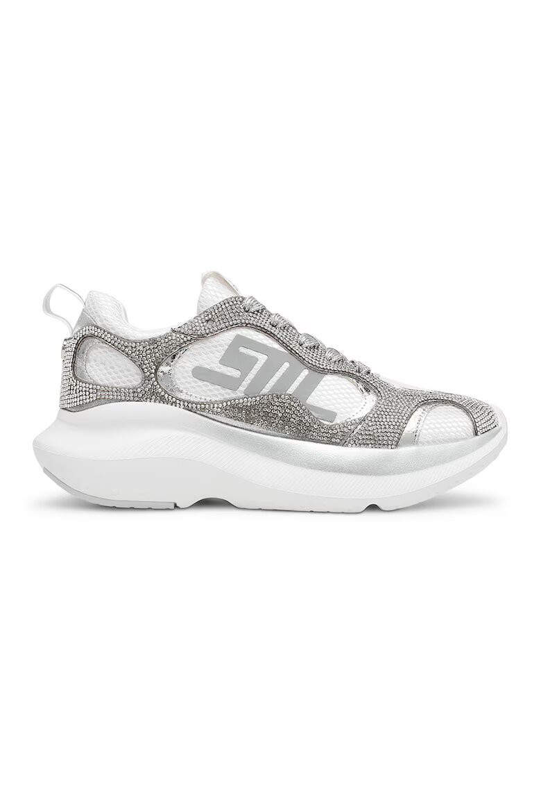 Steve Madden Спортни обувки с декоративни камъни - Бял/Сребрист