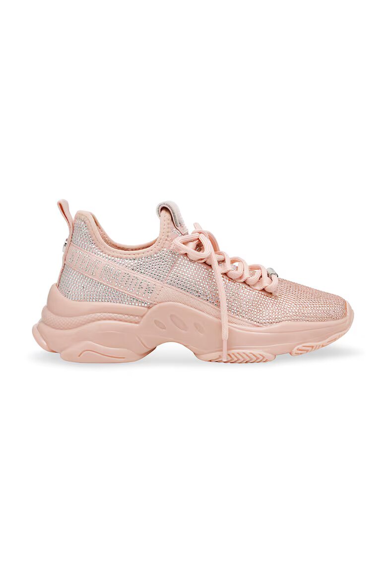 Steve Madden Спортни обувки с лого и декоративни камъни - Праскова/Сребрист