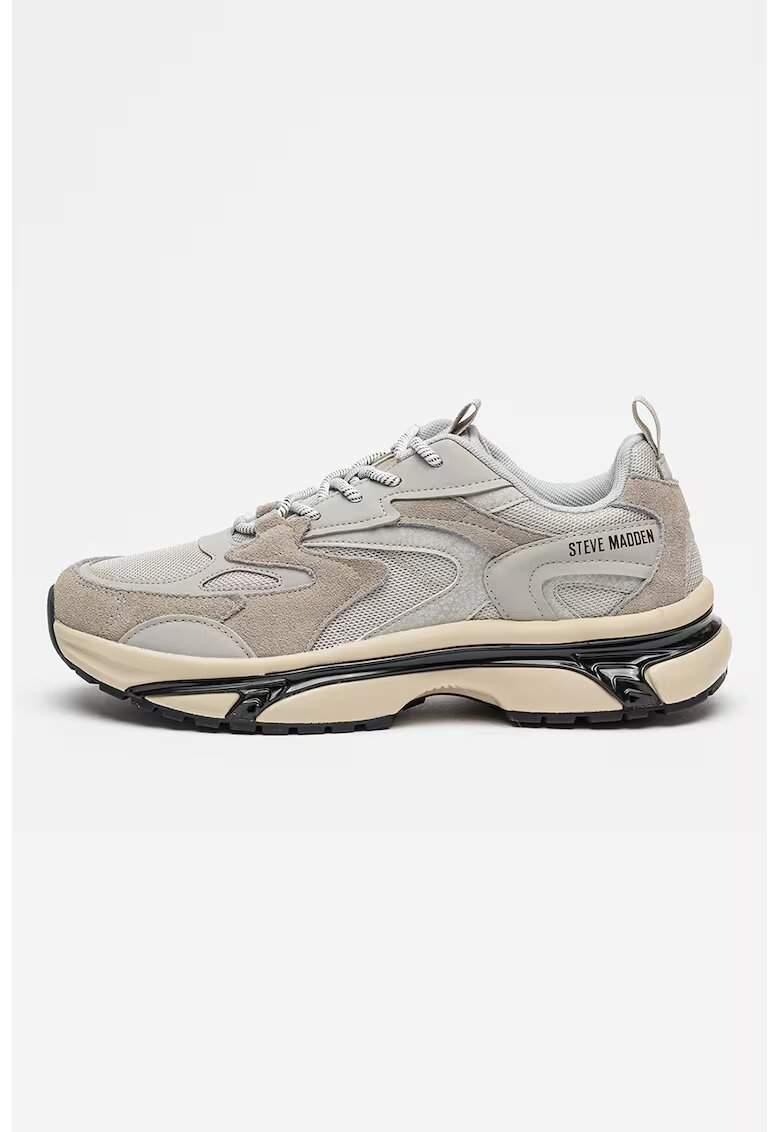 Steve Madden Спортни обувки Taeburn с мрежести зони - Пепеляво сиво/Каки