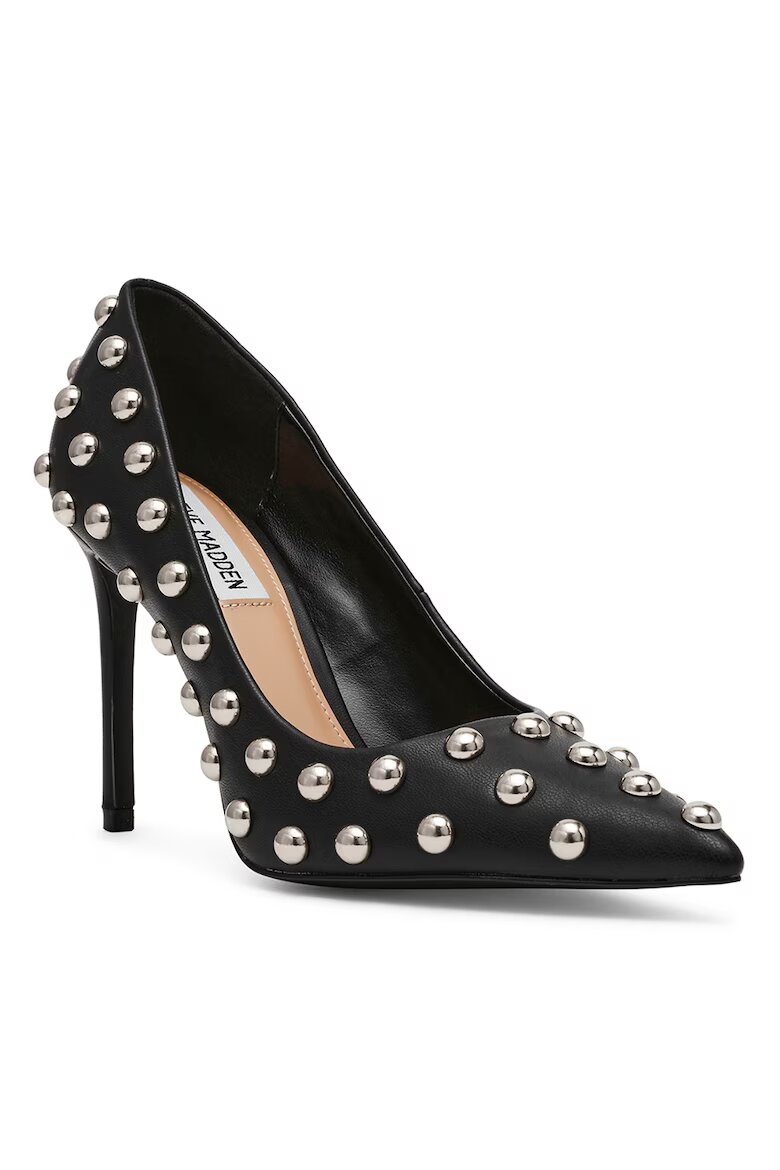 Steve Madden Стилето от еко кожа с капси Черен/Сребрист