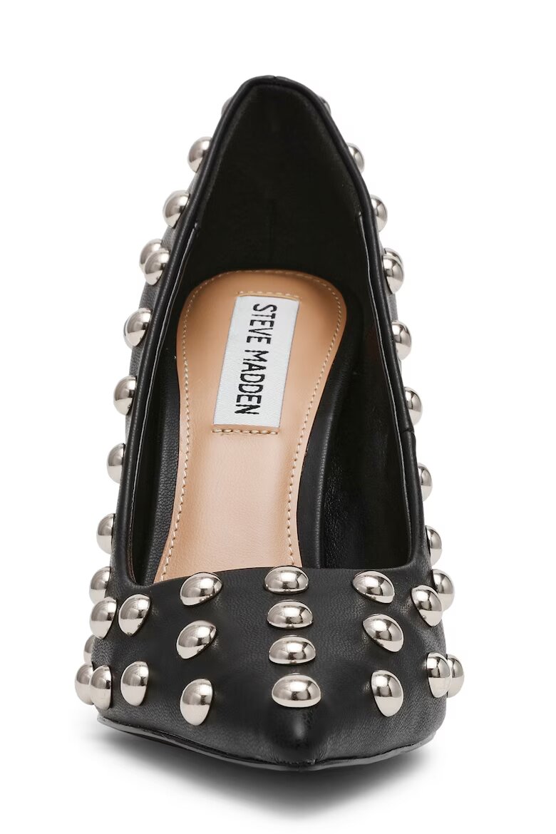 Steve Madden Стилето от еко кожа с капси Черен/Сребрист