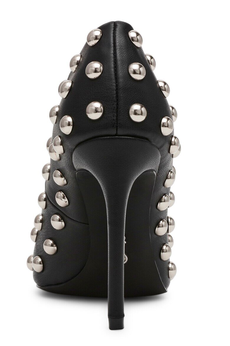 Steve Madden Стилето от еко кожа с капси Черен/Сребрист