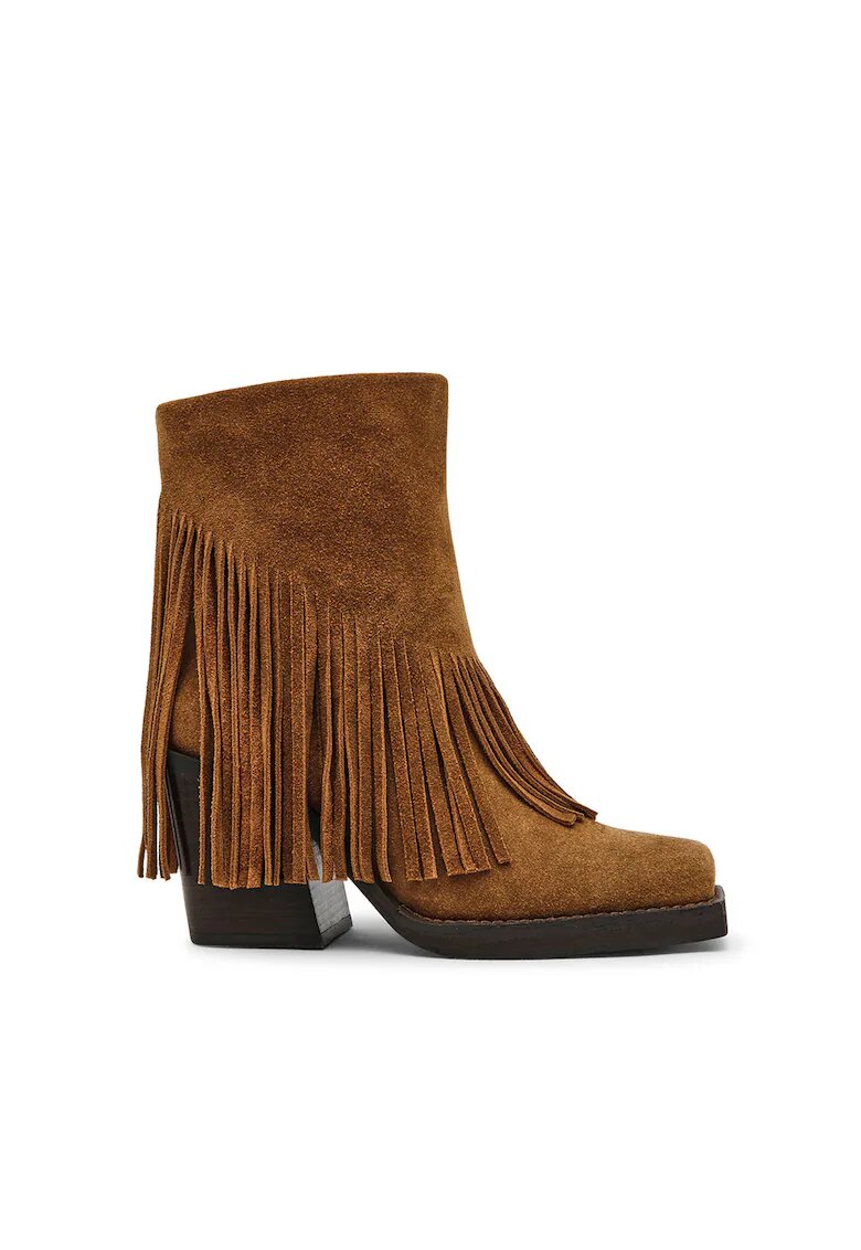Steve Madden Велурени ботинки Chestnut с пискюли