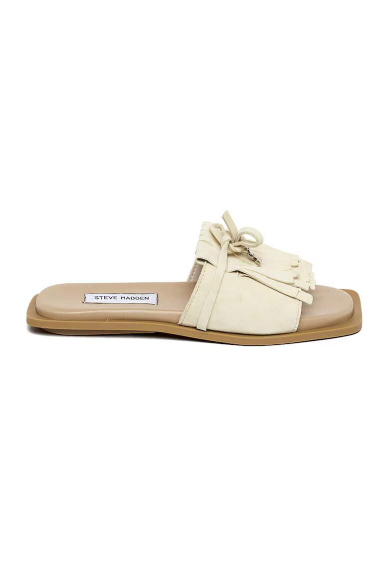 Steve Madden Велурени чехли с лого - Бежов/Карамел