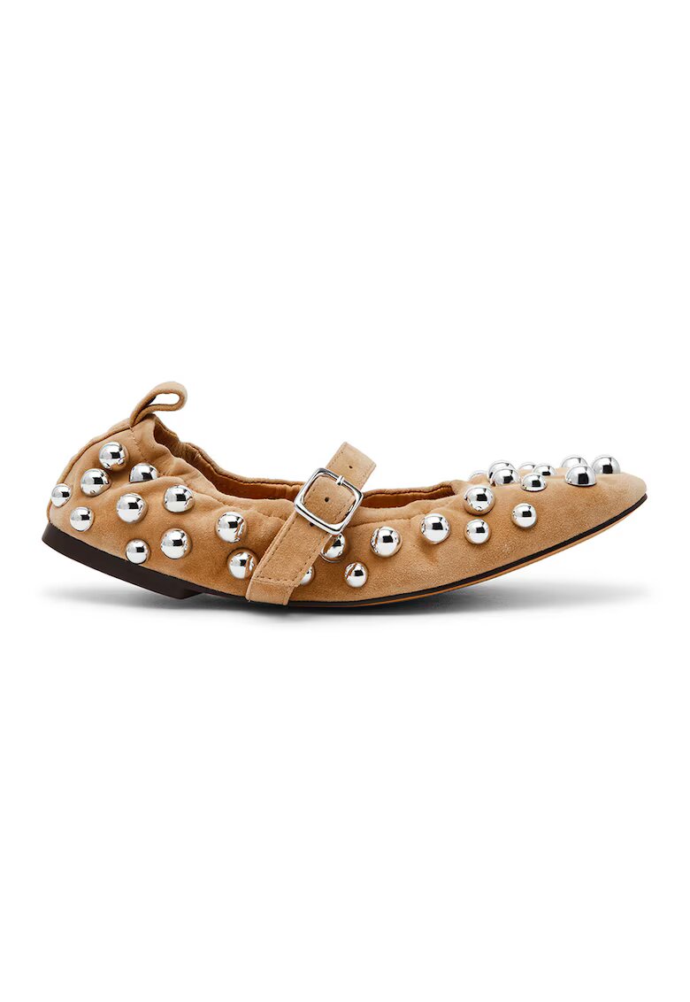 Steve Madden Велурени пантофки Sunrays Mary Janes с капси - Бежов