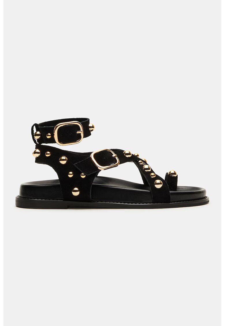 Steve Madden Велурени сандали с мъниста - Златист/Черен
