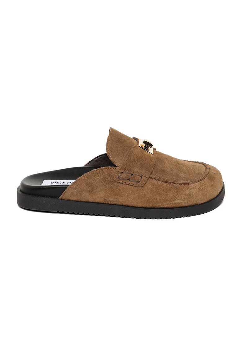 Steve Madden Велурено сабо с метален детайл - Светлокафяв