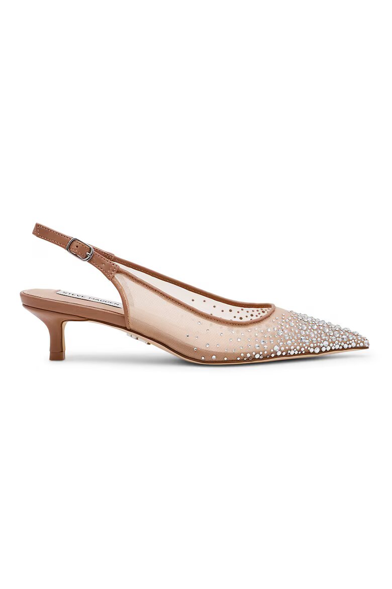 Steve Madden Заострени обувки Katty с отворена пета Кафяв/Сребрист