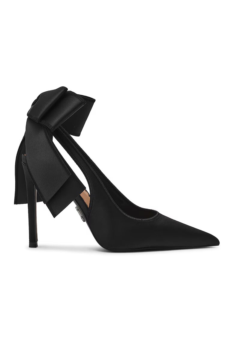 Steve Madden Заострени обувки Teacup с панделка - Избеляло черно