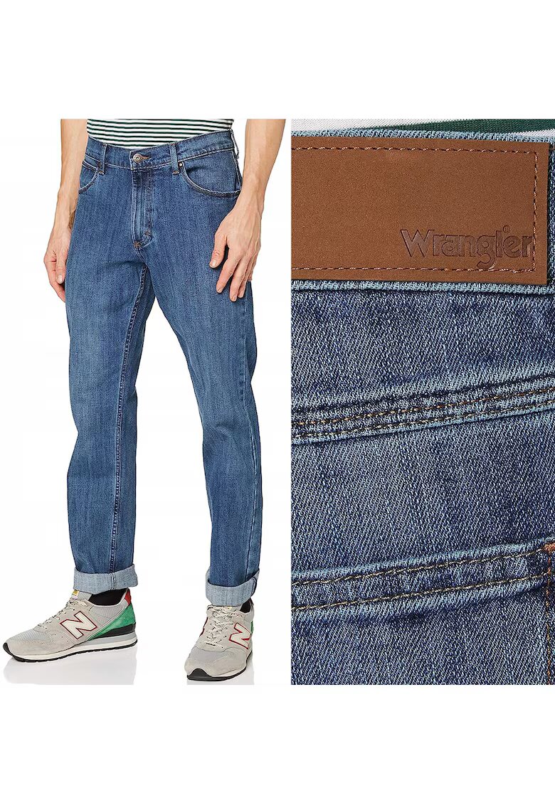 Straight Мъжки дънки Wrangler - прав модел - сини