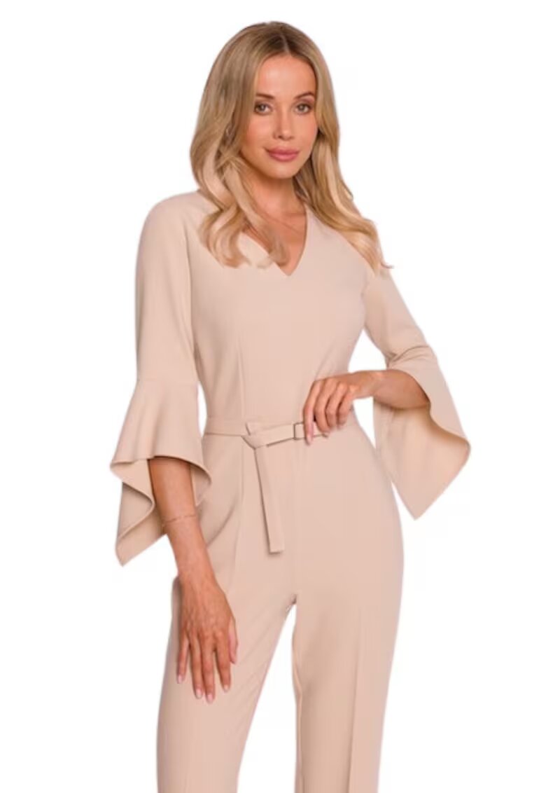 Stylove Гащеризон - S416 - във V - с бежово - с елегантност - във - Бежов